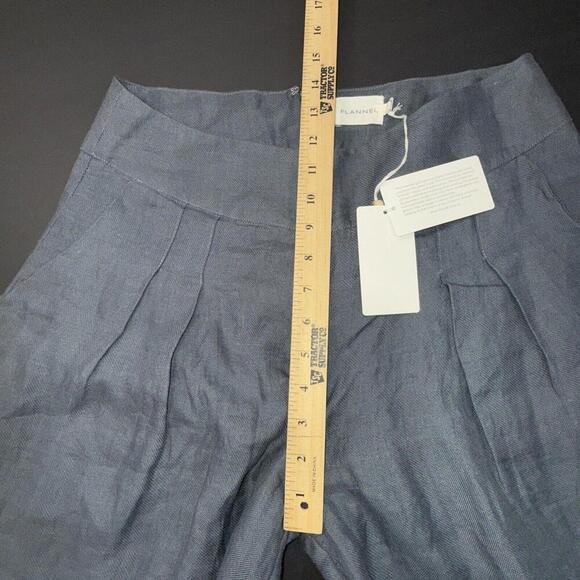 Flannel Brand Lightweight Organic Quiet Luxury Lined Wide Leg Slate Gray Pants 2 - Picture 11 of 15